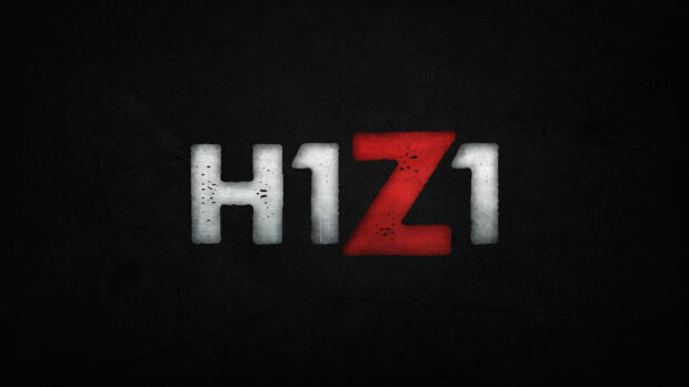The H1Z1 logo is displayed in white and red colors on a black background, 2K Desktop Wallpaper