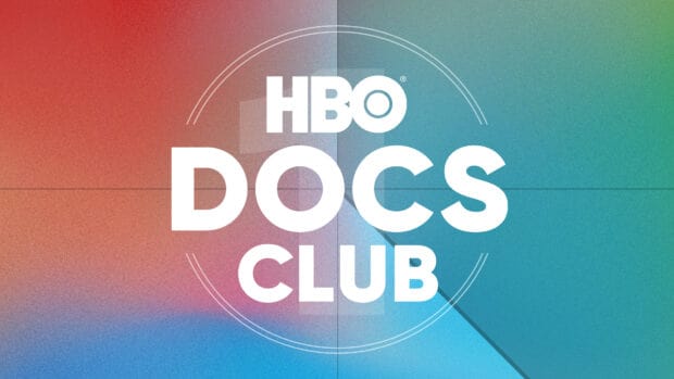 The HBO Docs Club logo is presented on a colorful gradient background, 4K Desktop Wallpaper