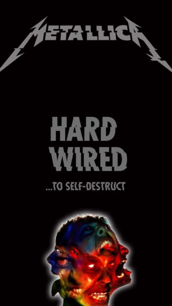 The Hard Wired album cover shows a trippy multicolored face with multiple expressions, HD Mobile Wallpaper