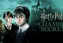 Harry Potter and friends stand before Hogwarts in The Chamber of Secrets, HD Desktop Wallpaper