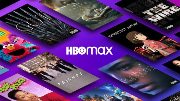 A collection of Hbo Wallpapers featuring popular TV show posters on a purple background, 2K Desktop Wallpaper