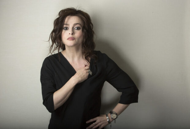 Helena Bonham Carter poses against a neutral background with a thoughtful expression, HD Desktop Wallpaper