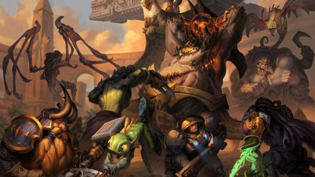 Heroes Of The Storm features intense character battles in an ancient city, HD Desktop Wallpaper