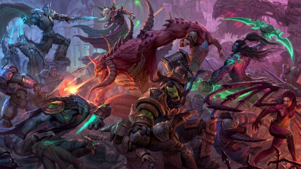 Heroes of the Storm features intense fantasy combat between legendary characters, HD Desktop Wallpaper