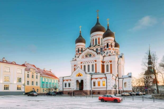The Alexander Nevsky Cathedral stands prominently in Estonia Wallpapers under a clear blue sky, HD Desktop Wallpaper