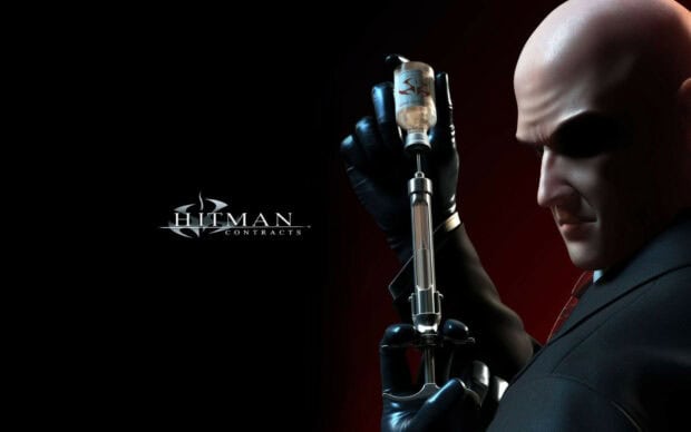 Hitman Game Wallpapers 4K character loading a syringe in a dark scene, HD Desktop Wallpaper