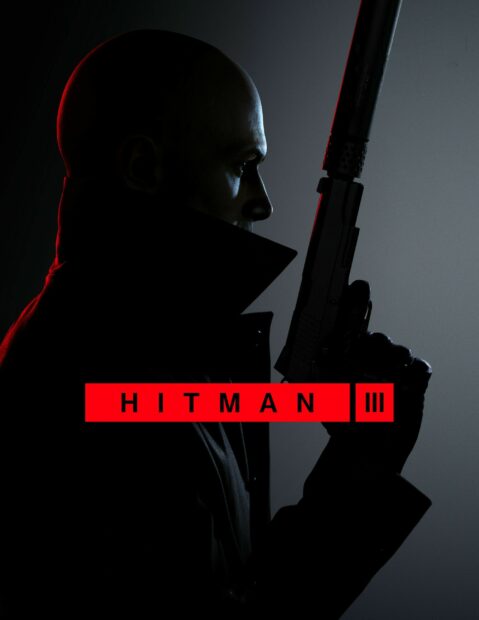 A man in dark coat holding a silenced pistol in a moody setting from Hitman game, 2K Phone Wallpaper