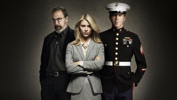 Three main characters of Homeland wallpapers face forward with serious expressions, HD Desktop Wallpaper