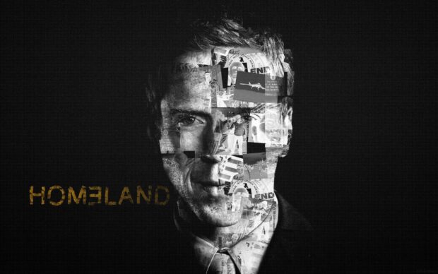 A man's face composed of a collage representing Homeland Wallpapers themes, HD Desktop Wallpaper
