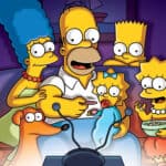 Homer Simpson family watching TV together in the living room, 4K Desktop Wallpaper