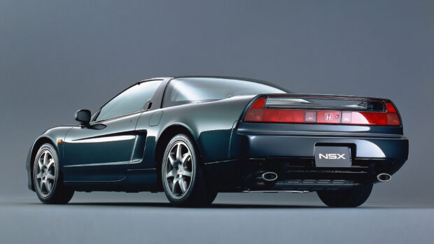 A sleek black Honda NSX is shown from the rear side with clear details, HD Desktop Wallpaper