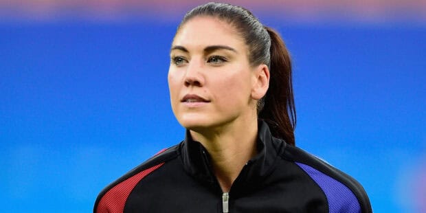 Hope Solo focused before the game in a sports jacket, HD Desktop Wallpaper