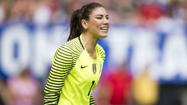 Hope Solo is shouting encouragement during a match, HD Desktop Wallpaper