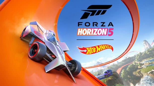 A Hot Wheels car races through an orange loop track in bright daylight, HD Desktop Wallpaper