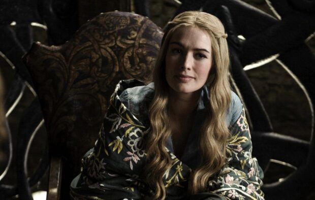 A portrait of a House Lannister character with long blonde hair in an ornate setting, HD Desktop Wallpaper
