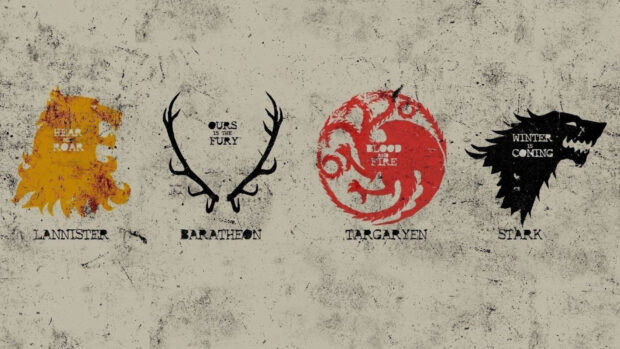 The House Lannister sigil features a roaring lion on a textured background, HD Desktop Wallpaper