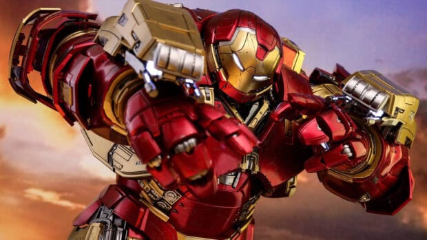 The Hulkbuster showcases its powerful armored design in an action pose, HD Desktop Wallpaper