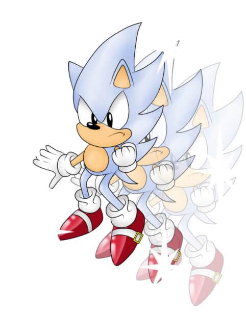The image shows Hyper Sonic demonstrating incredible speed and power, HD Desktop Wallpaper