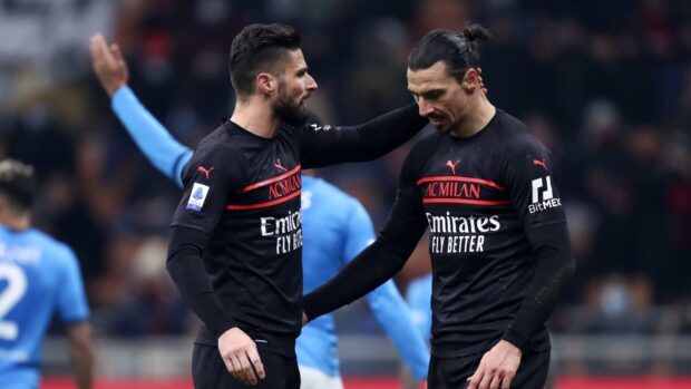 Ibrahimovic Wallpapers show a football player celebrating with his teammate during a match, HD Desktop Wallpaper
