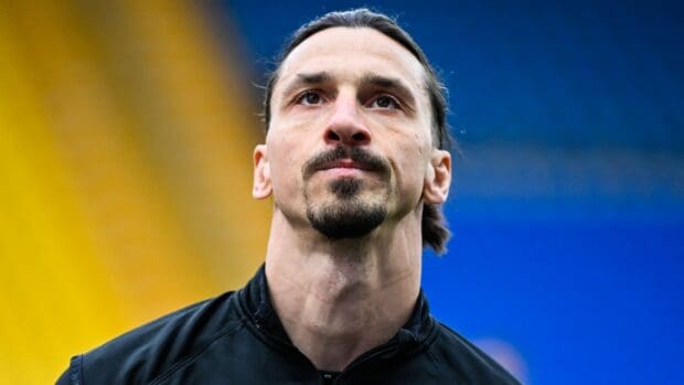 A close up portrait of Ibrahimovic looking focused during a match, HD Desktop Wallpaper