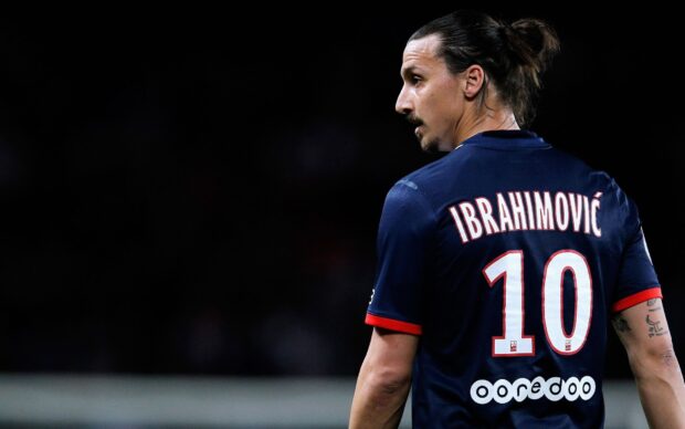 Zlatan Ibrahimovic wearing number 10 jersey on the football field, HD Desktop Wallpaper