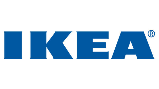 The Ikea logo displays bold blue letters on a white background in a clear font, 4K Desktop Wallpaper