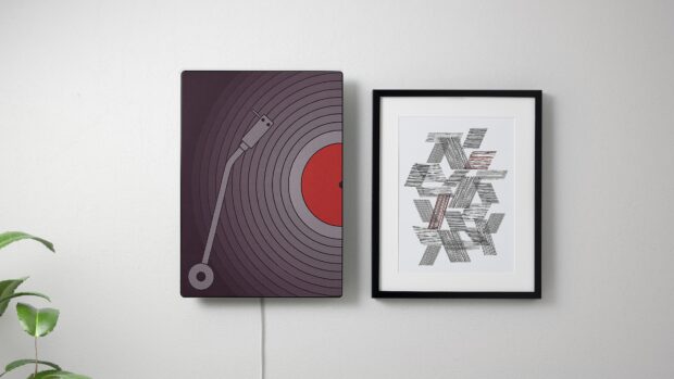 Ikea Wallpapers showing modern art prints on a wall, 4K Desktop Wallpaper