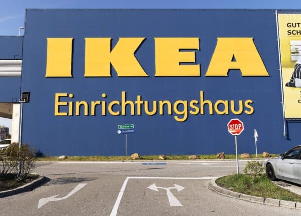 The Ikea store front displays clear signage in yellow on blue with Ikea Wallpapers, HD Desktop Wallpaper