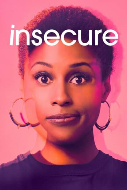 A close up portrait highlighting Insecure Tv Series with vibrant pink tones, 2K Phone Wallpaper