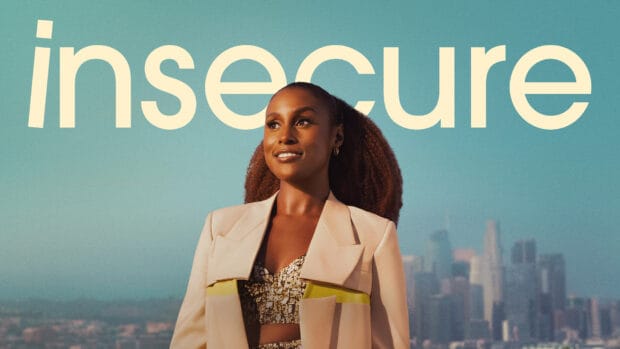 A woman smiles with a city skyline behind her in the Insecure tv series, HD Desktop Wallpaper