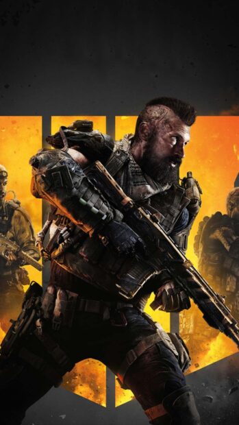 A heavily armed soldier with tactical gear is ready for battle in a shooter game, HD Mobile Wallpaper