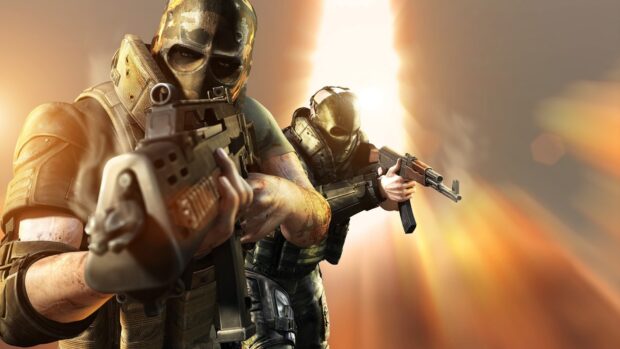 Two armed soldiers in combat gear in shooter game wallpapers, HD Desktop Wallpaper
