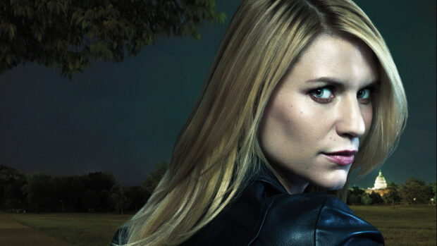 The intense woman looks over her shoulder in a dark park scene for Homeland Wallpapers, HD Desktop Wallpaper