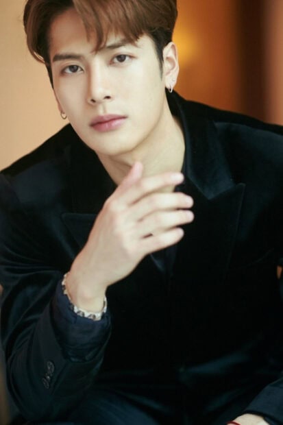 A close up portrait of Jackson Wang wearing a black suit with a soft background, HD Phone Wallpaper