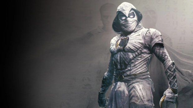 Jake Lockley stands in a detailed ancient warrior outfit with glowing eyes, HD Desktop Wallpaper