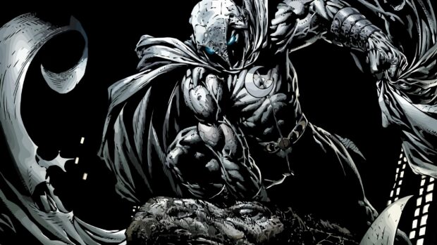 Jake Lockley attacks in the dark with glowing blue eyes and flowing cape, 2K Desktop Wallpaper