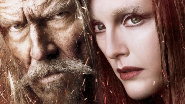 A close up of Jeffrey Bridges and a woman showing intense expressions, HD Desktop Wallpaper