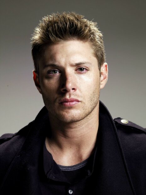 Jensen Ackles portrait showing his serious expression and spiked hair, 2K Mobile Wallpaper