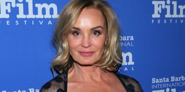 Jessica Lange wallpapers showing her at a film festival event with a blue background, HD Desktop Wallpaper