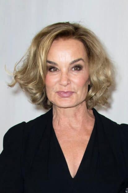 Jessica Lange looks elegant with curled blonde hair and black dress, HD Mobile Wallpaper