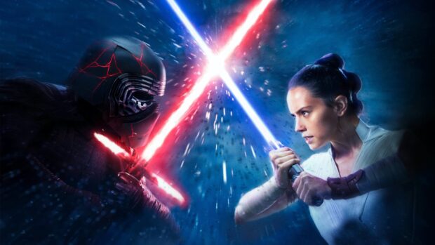 A fierce lightsaber battle scene from a Jj Abrams movie, 4K Desktop Wallpaper