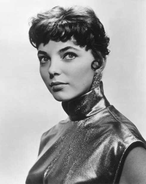 Joan Collins Wallpapers showing a glamorous woman in a metallic dress, HD Desktop Wallpaper