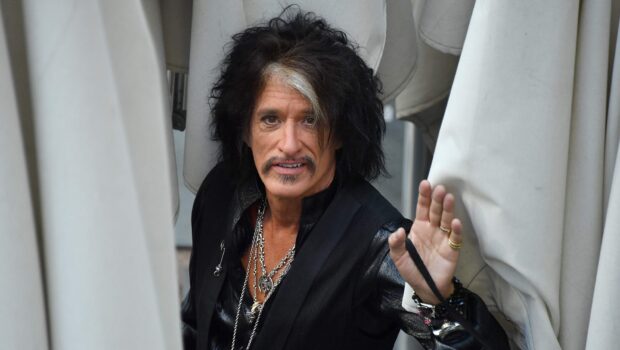 Joe Perry Wallpapers shows a man with distinctive black and white hair and layered necklaces, HD Desktop Wallpaper