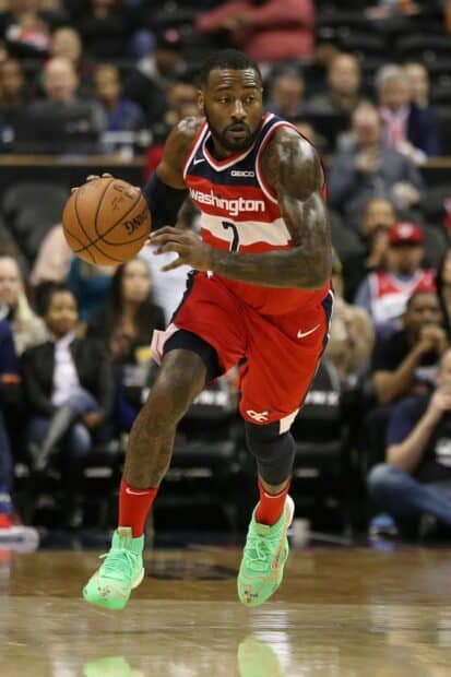John Wall dribbling the ball in a basketball game for Washington team, HD Mobile Wallpaper