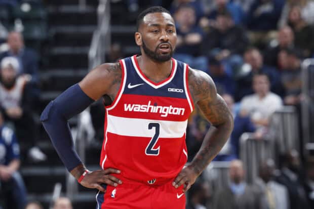 John Wall is captured during a basketball game wearing a Washington jersey with number 2, 2K Desktop Wallpaper