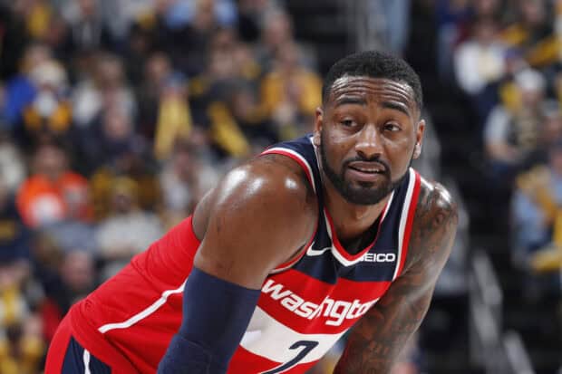 John Wall is focused and ready on the court in his Washington jersey, 2K Desktop Wallpaper