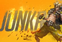 Junkrat is posing with explosives and a fiery background, HD Desktop Wallpaper