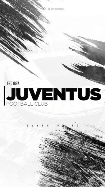 Juventus Football Club design art with black and white brush strokes, HD Phone Wallpaper