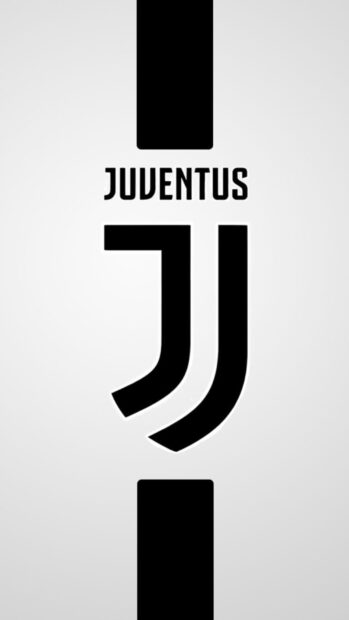 The Juventus Football Club logo appears in a simple black and white style, HD Mobile Wallpaper