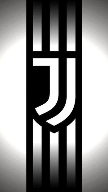 The Juventus Football Club logo features bold black and white stripes forming a modern emblem, HD Phone Wallpaper